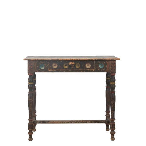 19Th Century Painted Folk Art Table