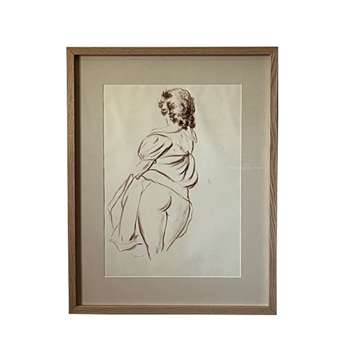 20Th Century Framed Drawing  By Dignimont