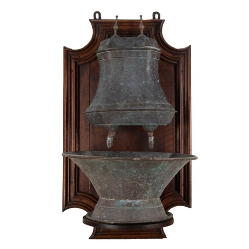 French Early 19Th Century Copper Wall Fountain