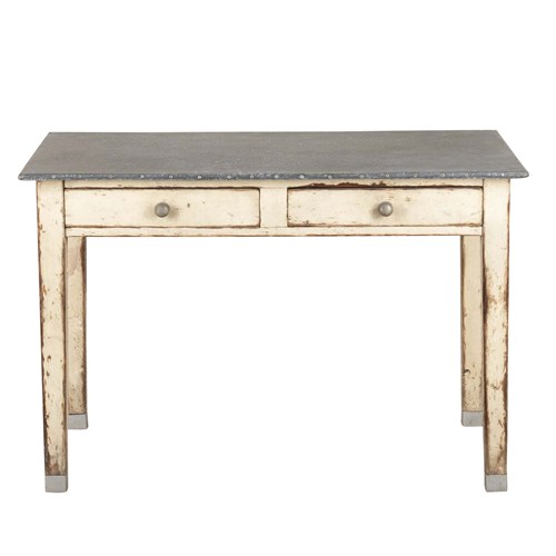 Late 19Th Century French Florists Zinc-Topped Work Table