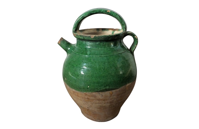 19Th Century Green Glazed French Pottery Jug-adps-antiques-glazed-green-jug-4449--1-main-637943428262569639.jpg
