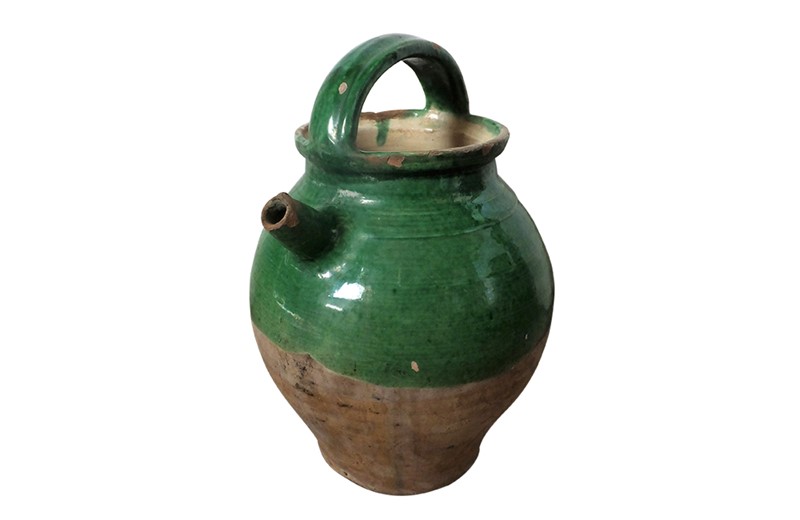 19Th Century Green Glazed French Pottery Jug-adps-antiques-glazed-green-jug-4449--2-main-637943428258976326.jpg