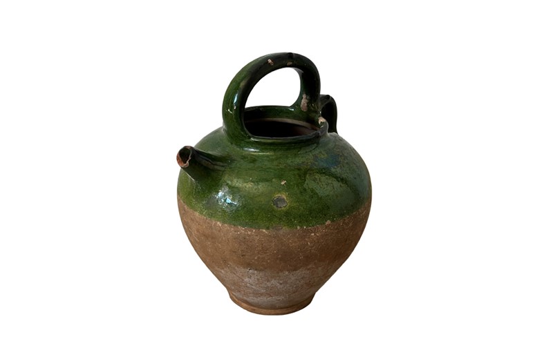 19Th Century Green Glazed French Pottery Jug-adps-antiques-green-pottery-french-cruche-4538-2-main-637986649299941892.jpg