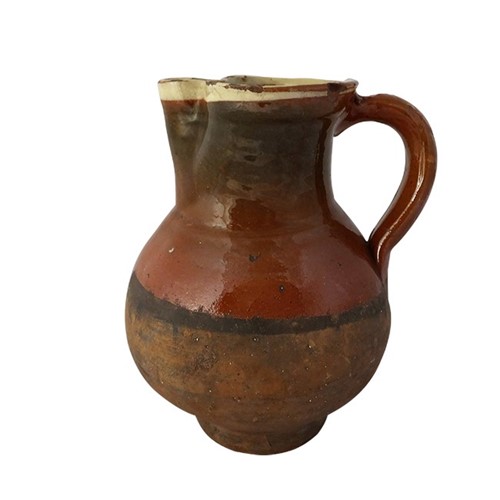 French Half Glazed Pottery Jug