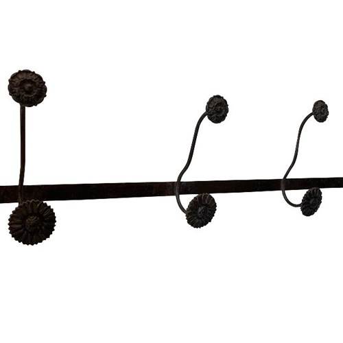 Long Iron Double Flower Coat & Hat Hooks