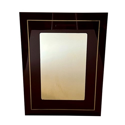 Italian Burgundy Acrylic And Brass Mirror