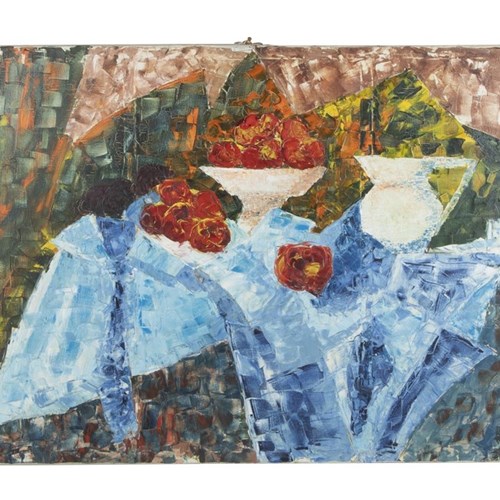 Large 20Th Century French Abstract Still Life Painting
