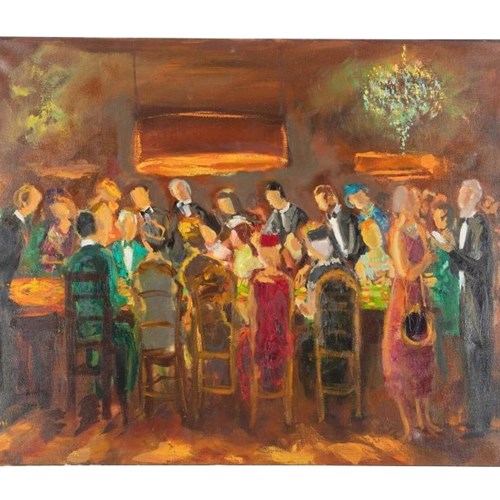 Large Painting 'At The Casino'