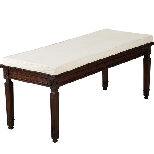 Large 19Th Century Louis Xvi Revival Caned Walnut Banquette