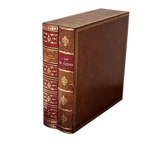 French Leather Faux Book Box File