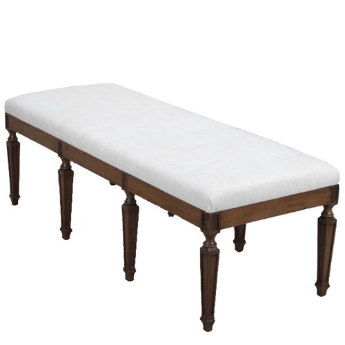 Long French 20Th Century Neo-Classical Revival Upholstered Bench