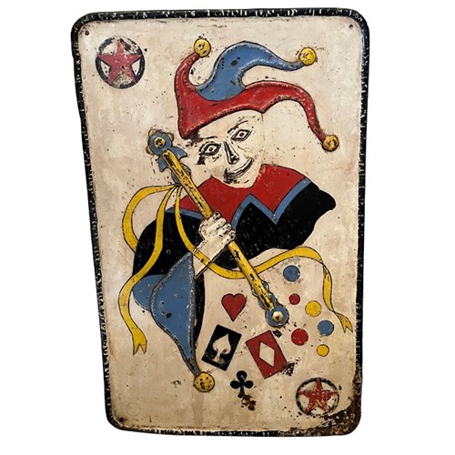 French Metal 'Joker Playing Card' Sign