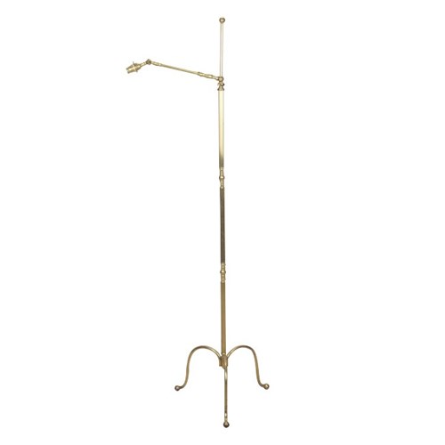 Mid Century French Telescopic Reeded Brass Floor Lamp