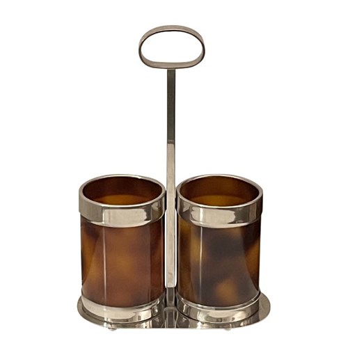 Mid-Century Italian Double Bottle Holder