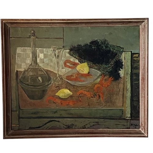Framed Painting 'Still Life With Sea Urchins' By Louis Trabuc