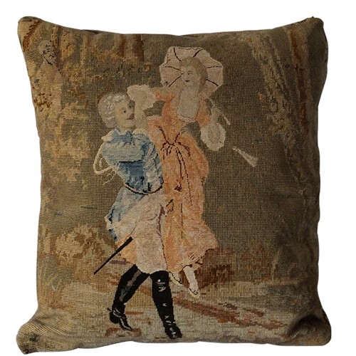 19Th Century Tapestry And Petit Point Cushion