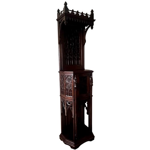 Neo-Gothic Revival Walnut Credenza