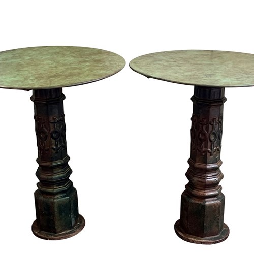 Pair Of French Cast Iron Gueridons