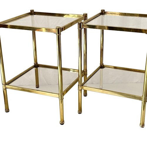 Pair Of Mid-Century Italian Brass End Tables