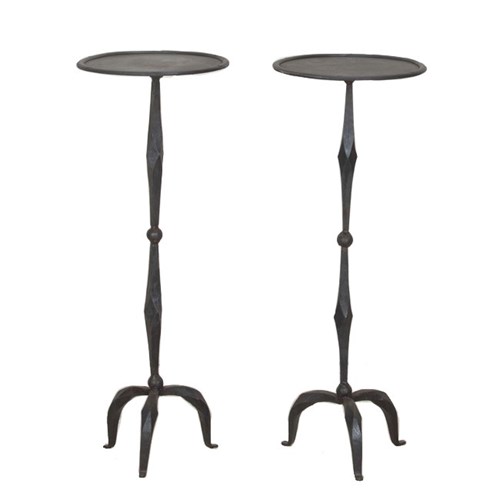 Pair Of 20Th Century Spanish Iron Cocktail Sellette Tables