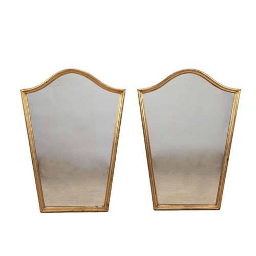 Pair Of Mid Century Gilt Wood Framed Mirrors