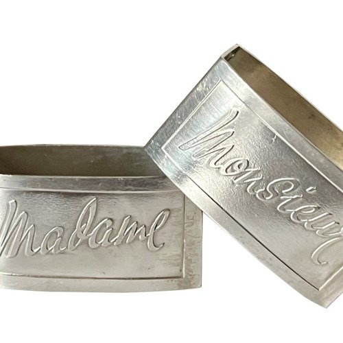 Pair Of Mid Century Madame & Monsieur Napkin Rings