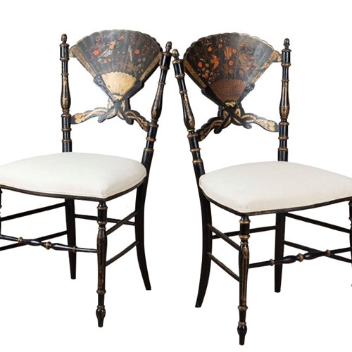 Pair Of 19Th Century French Chinoiserie Side Chairs