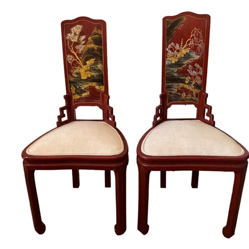 Pair Of  1930'S French Chinoiserie Side Chairs
