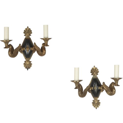 Pair Of French Empire Revival Wall Lights