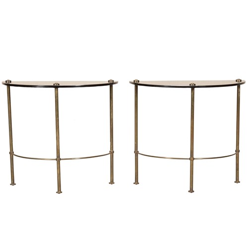 Pair Of 20Th Century Italian Demi-Lune End Tables