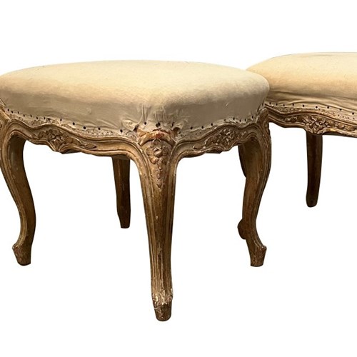 Pair Late 19Th Century Louis Xv Revival Stools