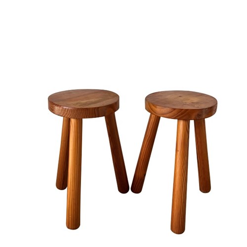 Pair Of French Vintage Milking Stools