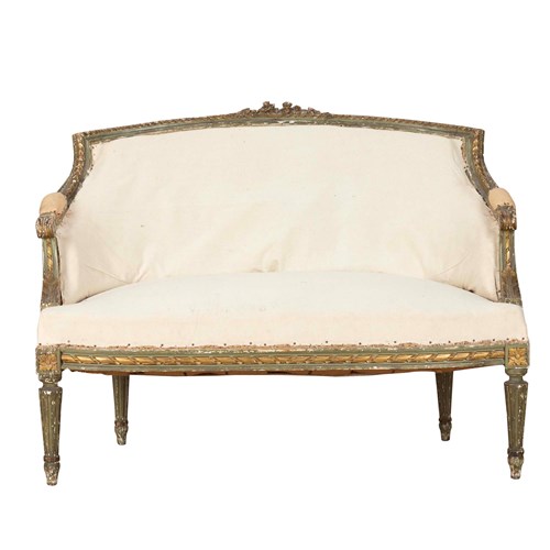 Petite 19Th Century French Louis Xvi Canape