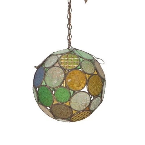 20Th Century Morrocan Round Glass Lantern Ball 