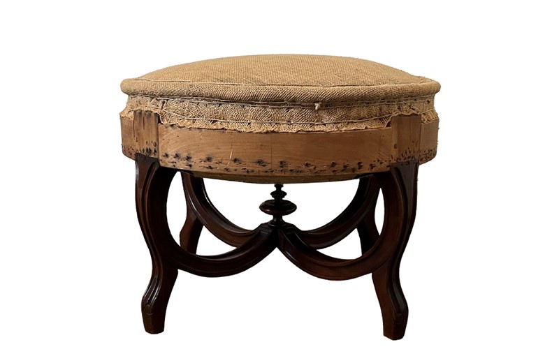 19th century round French walnut stool-adps-antiques-round-walnut-19th-century-pouffe-stool-4507-1-main-637992672016235426.jpg
