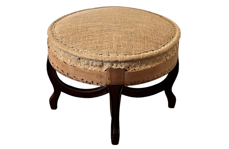 19th century round French walnut stool-adps-antiques-round-walnut-19th-century-pouffe-stool-4507-5-main-637992672169047268.jpg