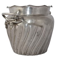 Silverplate champagne bucket with serpent handles