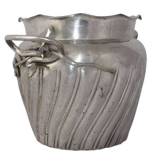 Silverplate Champagne Bucket With Serpent Handles