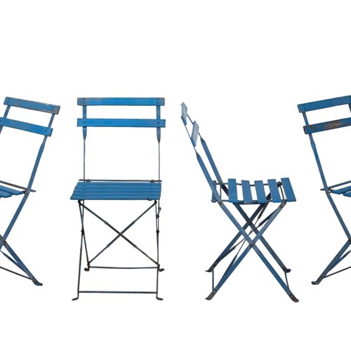 Four Folding French Bistro Garden Chairs