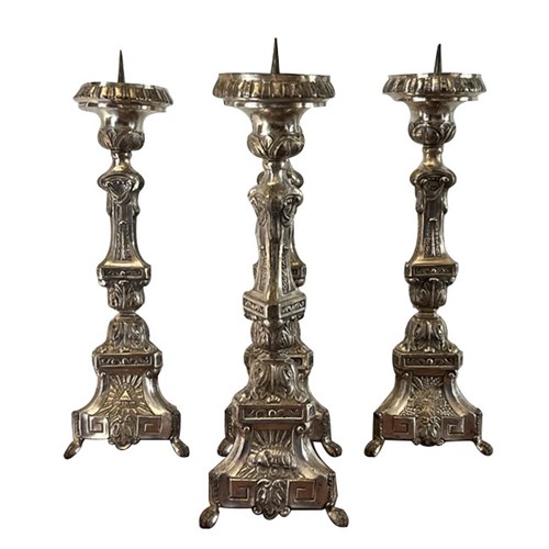 Four Early 19Th Century Silverplate Pricket Sticks