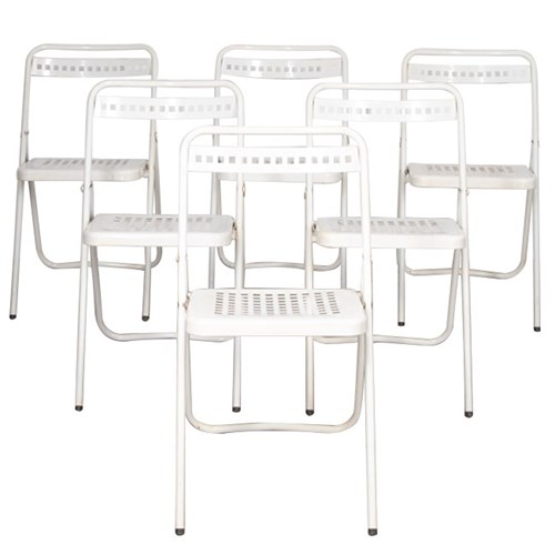 Set Of  Six 'Ville De Marseille' Folding Chairs By Souvigne