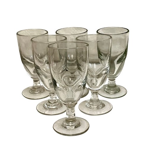 Set Of Six Large French Glasses