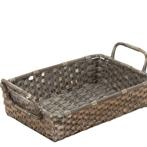 Silver Plate Woven Bread Basket