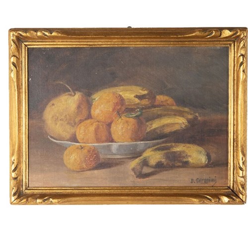Small French  Still Life Painting By D.Geronimi