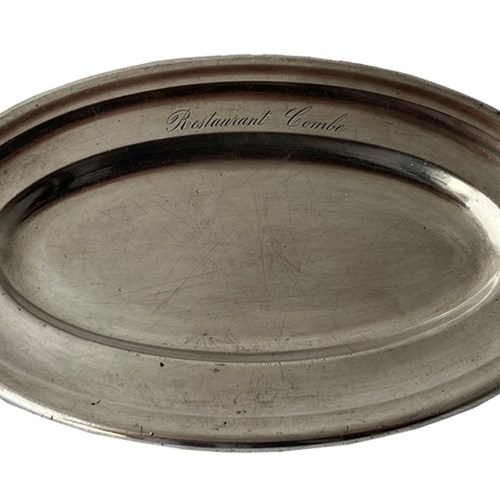 Small Silverplate Oval French Restaurant Tray