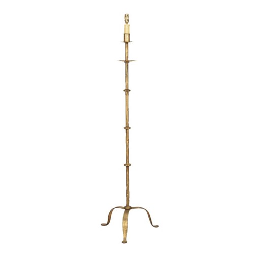 Mid Century Gilt Iron Spanish Floor Lamp