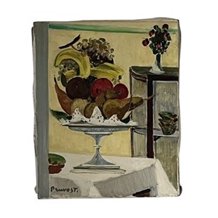 Mid Century French Oil Painting 'Bo...