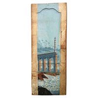 19thC. 'Papier Peint' Door with Aqueduct Scene