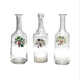 Set Of 3 Vintage Hotel Decanters Fr...