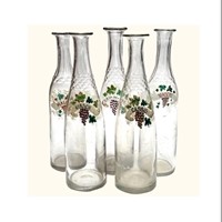 Set of 5 Vintage French Restaurant Decanters 